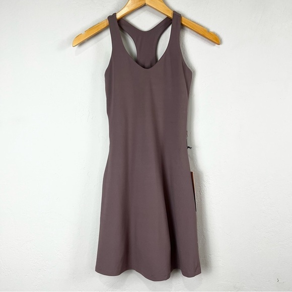 NEW Girlfriend Collective Lola Active Dress with Shorts Fog Brown Size XS - Picture 1 of 11
